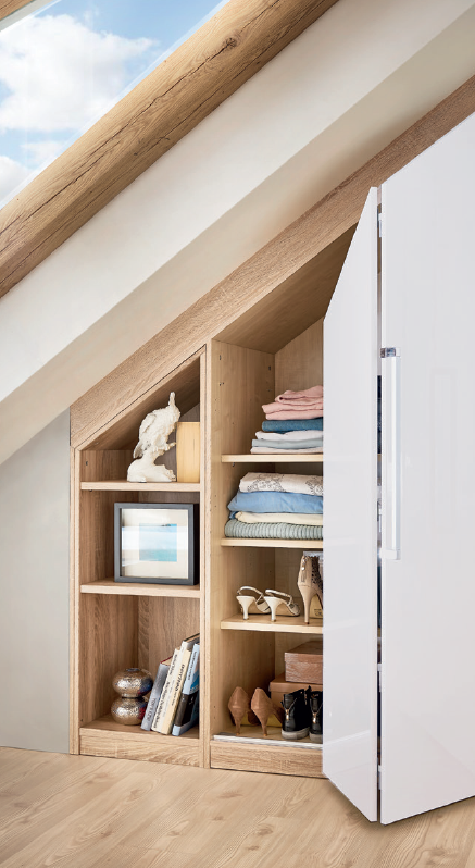 Garderobekast schuine wand